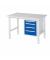 RAU Arbeitstisch 1250x800x760-1080 4xSchub M-Platte 22mm l.gre.bl