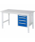 RAU Arbeitstisch 1500x800x760-1080 4xSchub M-Platte 22mm l.gre.bl