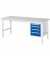 RAU Arbeitstisch 2000x800x760-1080 4xSchub M-Platte 22mm l.gre.bl