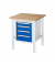 RAU Arbeitstisch 750x800x760-1080 4xSchub B-Platte 25mm l.gre.bl