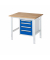 RAU Arbeitstisch 1000x800x760-1080 4xSchub B-Platte 25mm l.gre.bl