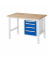 RAU Arbeitstisch 1250x800x760-1080 4xSchub B-Platte 25mm l.gre.bl