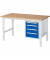 RAU Arbeitstisch 1500x800x760-1080 4xSchub B-Platte 25mm l.gre.bl