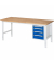 RAU Arbeitstisch 2000x800x760-1080 4xSchub B-Platte 25mm l.gre.bl