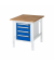 RAU Arbeitstisch 750x1000x760-1080 4xSchub B-Platte 25mm l.gre.bl