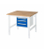 RAU Arbeitstisch 1000x1000x760-1080 3xSchub B-Platte 25mm l.gre.bl