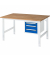 RAU Arbeitstisch 1500x1000x760-1080 3xSchub B-Platte 25mm l.gre.bl