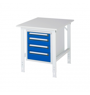 RAU Arbeitstisch 750x1000x760-1080 4xSchub M-Platte 22mm l.gre.bl
