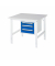 RAU Arbeitstisch 1000x1000x760-1080 3xSchub M-Platte 22mm l.gre.bl