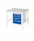 RAU Arbeitstisch 1000x1000x760-1080 4xSchub M-Platte 22mm l.gre.bl