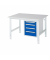 RAU Arbeitstisch 1250x1000x760-1080 4xSchub M-Platte 22mm l.gre.bl