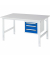 RAU Arbeitstisch 1500x1000x760-1080 3xSchub M-Platte 22mm l.gre.bl