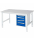 RAU Arbeitstisch 1500x1000x760-1080 4xSchub M-Platte 22mm l.gre.bl