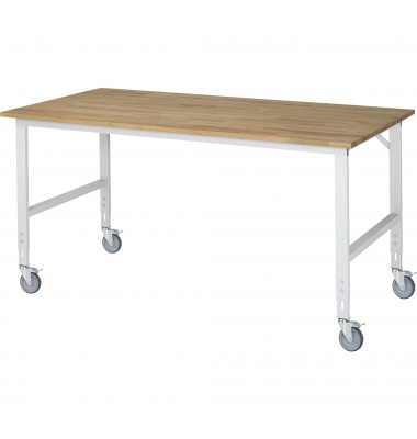 RAU Arbeitstisch 2000x1000x910-1230 fahrbar B-Platte 25mm l.gr