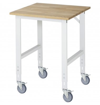 RAU Arbeitstisch 750x800x910-1230 fahrbar B-Platte 25mm l.gr