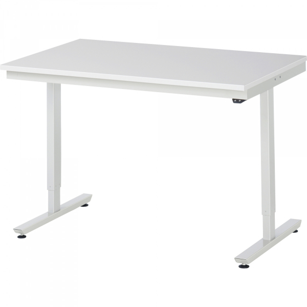 4040376455512 - Rau Arbeitstisch Adlatus elektrisch höhenverstellbar 22 mm Spanplatte mit Melaminbelag bis 150 kg B 1250 x T 800 x H 720-1120 mm lichtgrau