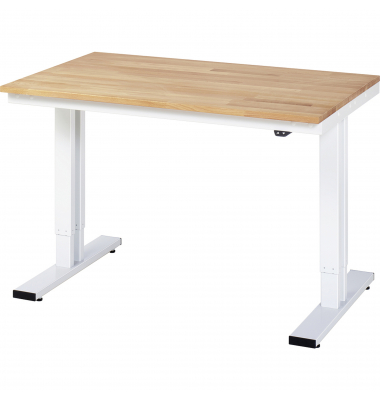 RAU Werktisch 1250x800x720-1120mm elektrisch B-Platte 25mm l.gr