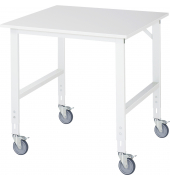 RAU Arbeitstisch 1000x1000x910-1230 fahrbar M-Platte 22mm l.gr