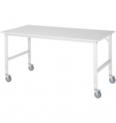 RAU Arbeitstisch 2000x1000x910-1230 fahrbar M-Platte 22mm l.gr