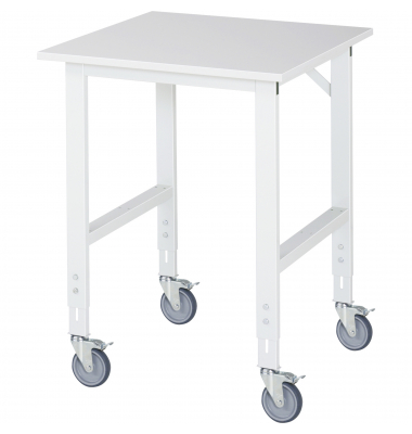 RAU Arbeitstisch 750x800x910-1230 fahrbar M-Platte 22mm l.gr