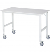 RAU Arbeitstisch 1500x800x910-1230 fahrbar M-Platte 22mm l.gr