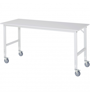 RAU Arbeitstisch 2000x800x910-1230 fahrbar M-Platte 22mm l.gr