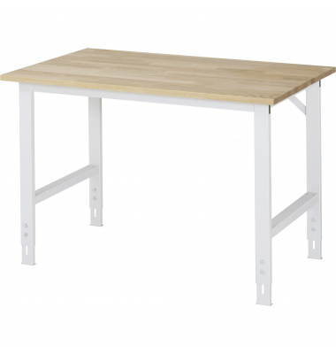 RAU Arbeitstisch 1250x800x760-1080 B-Platte 25mm l.gr