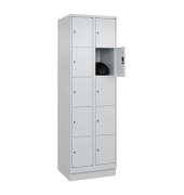Fächerschrank 2Abteil je5Fä h.grau