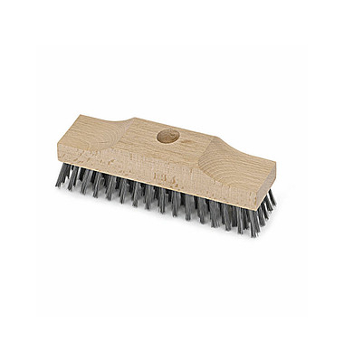 Drahtbesen Stahldraht grau Holz 22,0 cm breit