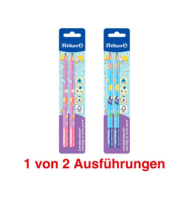 Bleistift-Set Schreiblernstift, 807395, 2x pink oder 2x blau, k.A., B