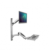 Monitor-Maus-Tastatur-Halterung DA-90354 silber für 1 Monitor, 1 Tastatur, 1 Maus, Wandhalterung