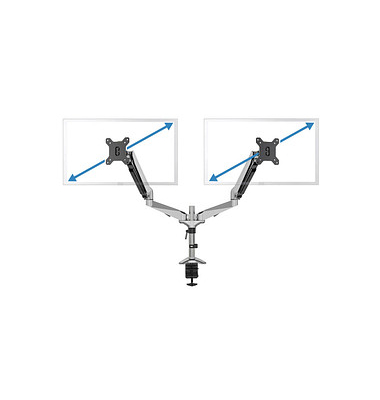 Monitor-Halterung DA-90353 silber für 2 Monitore, Tischklemme