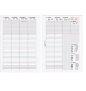 Kalendereinlage B250825, 1 Woche / 2 Seiten, 149x210mm (A5), 2025