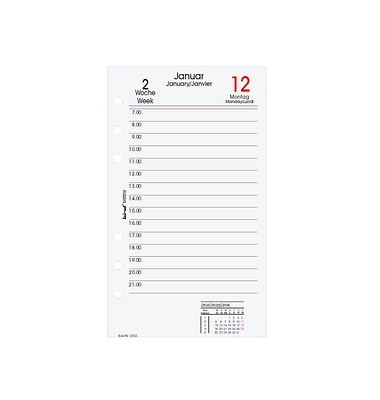 Kalendereinlage B260225, 1 Woche / 2 Seiten, 95x172mm (A6), 2027