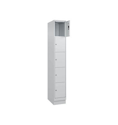 Schließfachschrank Classic PLUS lichtgrau 080020-105 S10009, 5 Schließfächer 30,0 x 50,0 x 195,0 cm