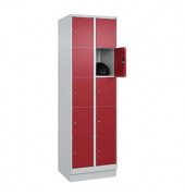Schließfachschrank Classic PLUS lichtgrau, rubinrot 080020-205 S10001, 10 Schließfächer 60,0 x 50,0 x 195,0 cm
