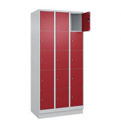 Schließfachschrank Classic PLUS lichtgrau, rubinrot 080020-305 S10001, 15 Schließfächer 90,0 x 50,0 x 195,0 cm