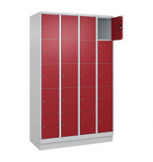 Schließfachschrank Classic PLUS lichtgrau, rubinrot 080020-405 S10001, 20 Schließfächer 120,0 x 50,0 x 195,0 cm