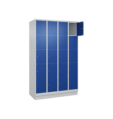 Schließfachschrank Classic PLUS enzianblau, lichtgrau 080020-405 S10009, 20 Schließfächer 120,0 x 50,0 x 195,0 cm