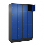 Schließfachschrank Classic PLUS enzianblau, schwarzgrau 080020-405 S10035, 20 Schließfächer 120,0 x 50,0 x 195,0 cm