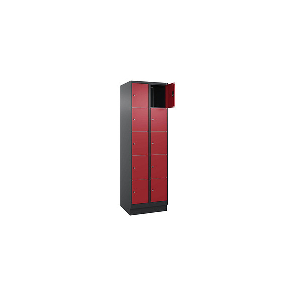 4068427434774 - Schließfachschrank Classic PLUS rubinrot schwarzgrau 080020-205 S10037 10 Schließfächer 600 x 500 x 1950 cm 4068427434774 C 4068427434774 - Schließfachschrank Classic PLUS rubinrot schwarzgrau 080020-205 S10037 10 Schließfächer 600 x 500 x 1950 cm 4068427434774 C