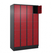 Schließfachschrank Classic PLUS rubinrot, schwarzgrau 080020-405 S10036, 20 Schließfächer 120,0 x 50,0 x 195,0 cm