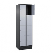 Schließfachschrank Classic PLUS schwarzgrau, weißaluminium 080020-204 S10040, 8 Schließfächer 60,0 x 50,0 x 185,0 cm
