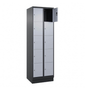 Schließfachschrank Classic PLUS schwarzgrau, weißaluminium 080020-205 S10013, 10 Schließfächer 60,0 x 50,0 x 195,0 cm