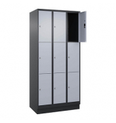 Schließfachschrank Classic PLUS schwarzgrau, weißaluminium 080020-303 S10013, 9 Schließfächer 90,0 x 50,0 x 195,0 cm