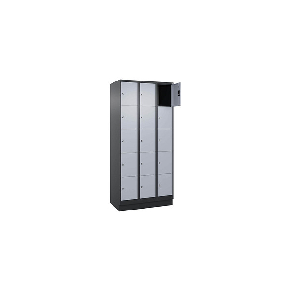 4068427573985 - Schließfachschrank Classic PLUS schwarzgrau weißaluminium 080020-305 S10014 15 Schließfächer 900 x 500 x 1950 cm 4068427573 4068427573985 - Schließfachschrank Classic PLUS schwarzgrau weißaluminium 080020-305 S10014 15 Schließfächer 900 x 500 x 1950 cm 4068427573