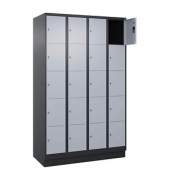 Schließfachschrank Classic PLUS schwarzgrau, weißaluminium 080020-405 S10040, 20 Schließfächer 120,0 x 50,0 x 195,0 cm