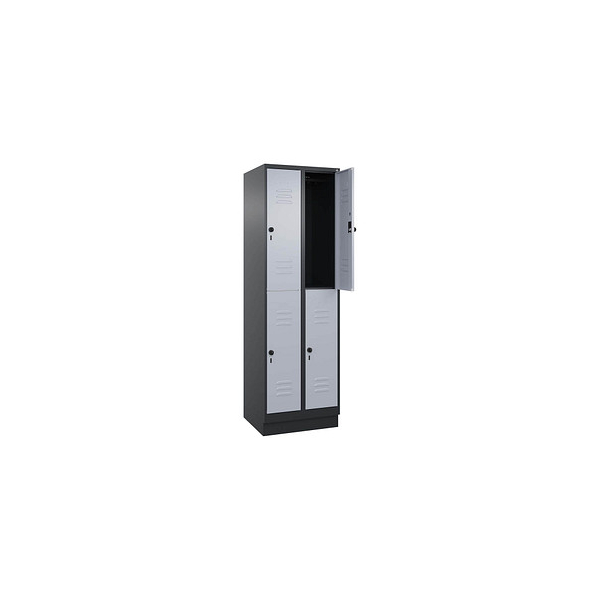 4068427574098 - Spind Classic PLUS schwarzgrau weißaluminium 080320-20 S10152 4 Schließfächer 600 x 500 x 1950 cm 4068427574098 C+P-Möbel 4068427574098 - Spind Classic PLUS schwarzgrau weißaluminium 080320-20 S10152 4 Schließfächer 600 x 500 x 1950 cm 4068427574098 C+P-Möbel