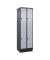Spind Classic PLUS schwarzgrau, weißaluminium 080320-20 S10152, 4 Schließfächer 60,0 x 50,0 x 195,0 cm