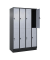 Spind Classic PLUS schwarzgrau, weißaluminium 080320-40 S10154, 8 Schließfächer 120,0 x 50,0 x 195,0 cm